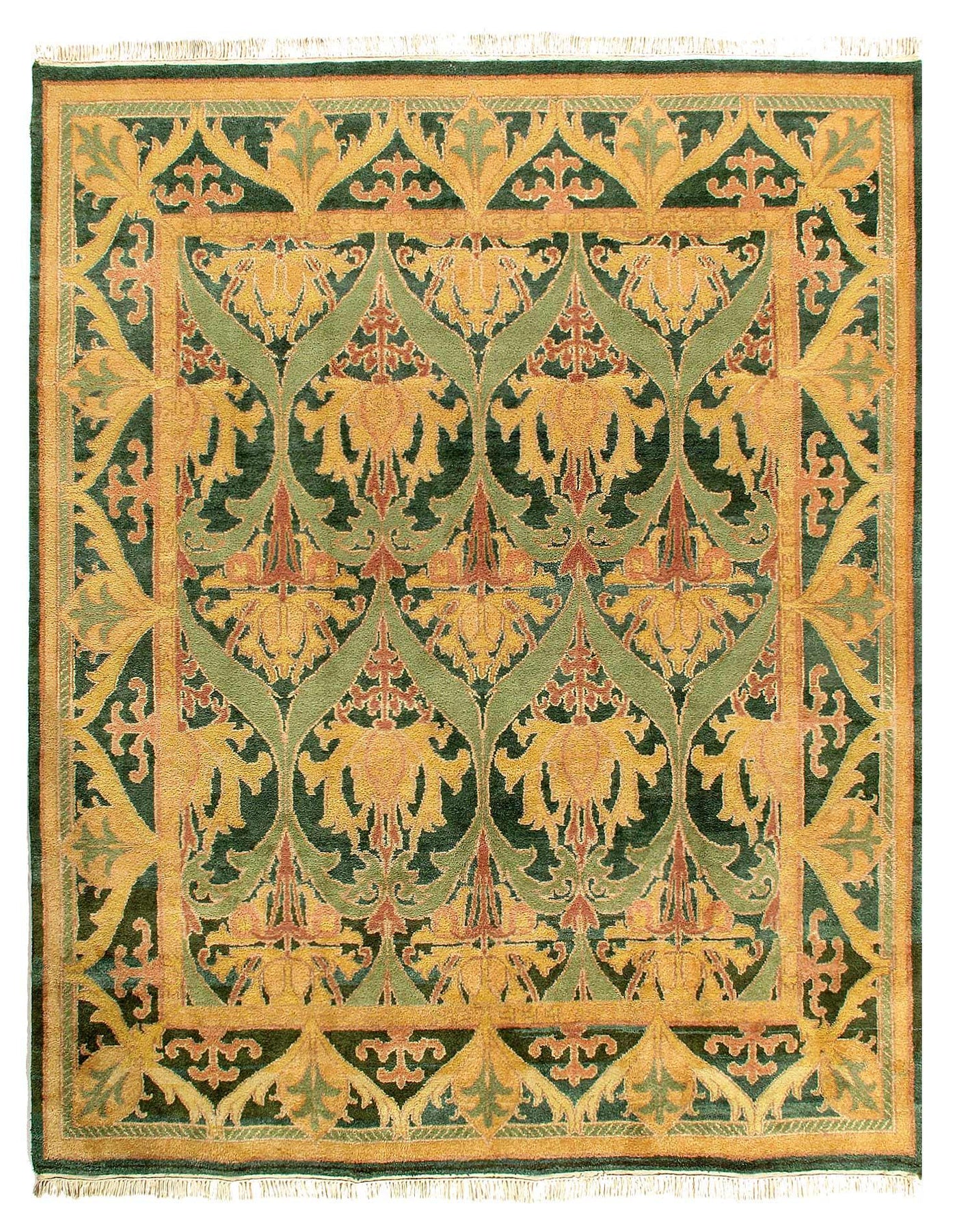 Canvello Traditional Fine Hand Knotted Agra rug - 8' X 10'