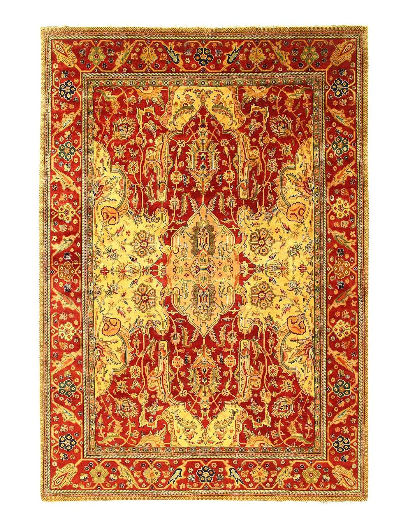 Canvello Traditional Fine hand Knotted Agra Rug - 8' X 11'8''