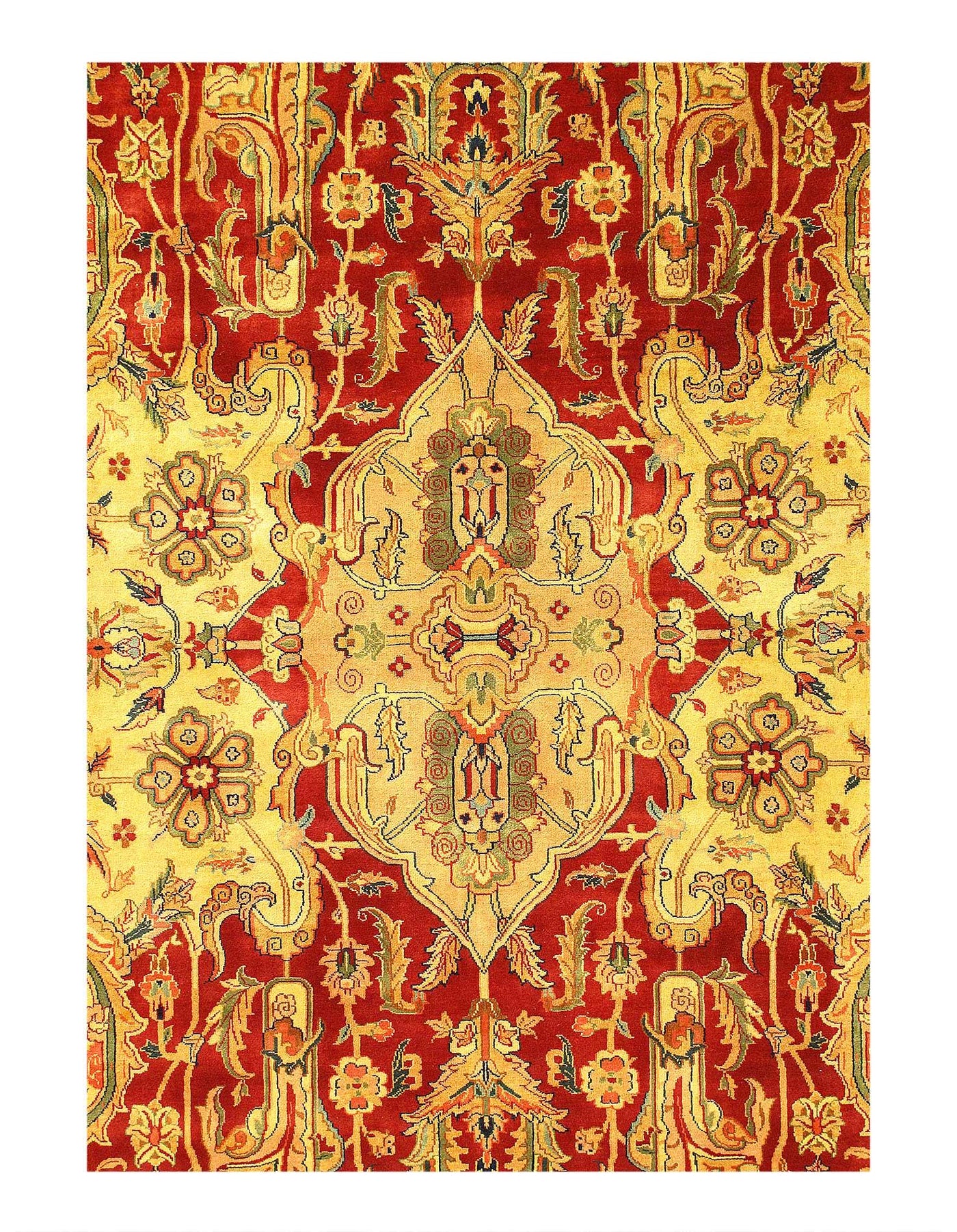 Canvello Traditional Fine hand Knotted Agra Rug - 8' X 11'8'' - Canvello