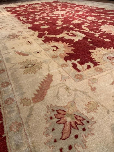 Canvello Traditional Oushak Design Hand - knotted Rug - 11'10" x 19'9" - Canvello