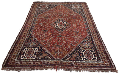 Canvello Traditional Persian Shiraz Brown Red Rug - 5'0'' X 8'0''