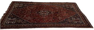 Canvello Traditional Persian Shiraz Brown Red Rug - 5'0'' X 8'0''
