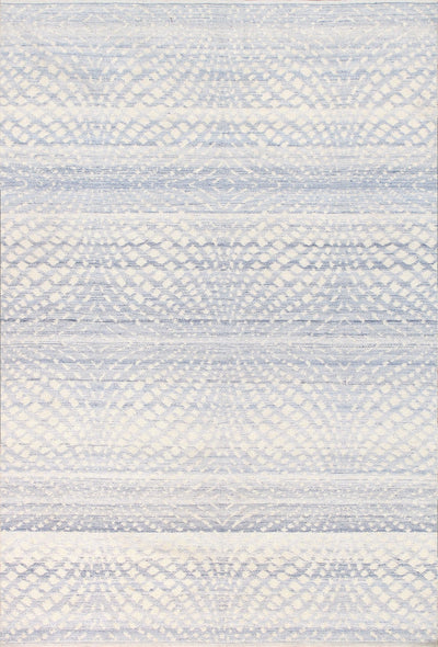 Canvello Transitional Collection Flat Weave Polyester L. Blue Area Rug - 5' x 7'6"