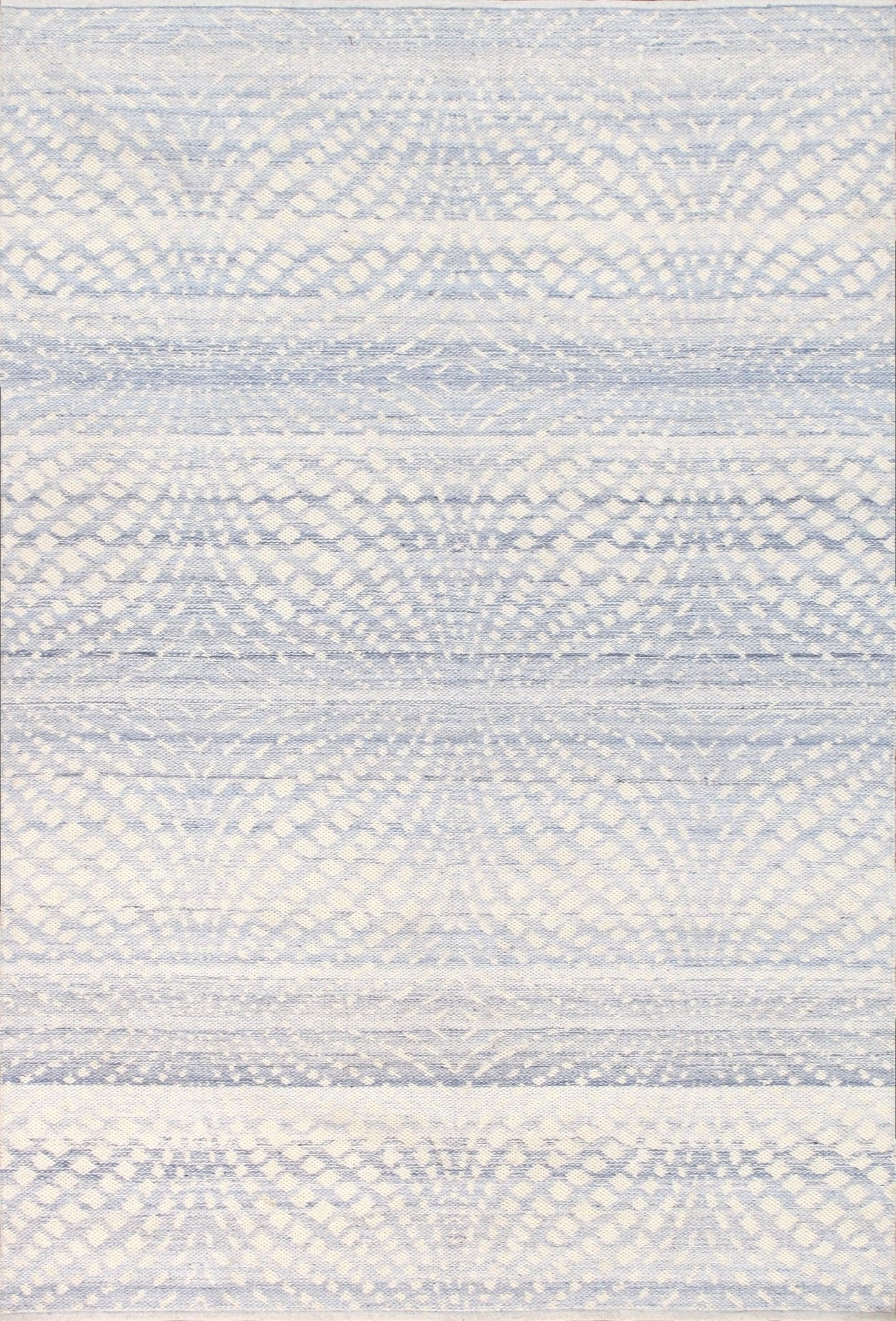 Canvello Transitional Collection Flat Weave Polyester L. Blue Area Rug - 5' x 7'6" - Canvello