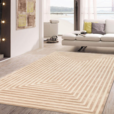Canvello Transitional Collection Hand-TuftedBamboo Silk & Wool Area Rug- 6' X 9'