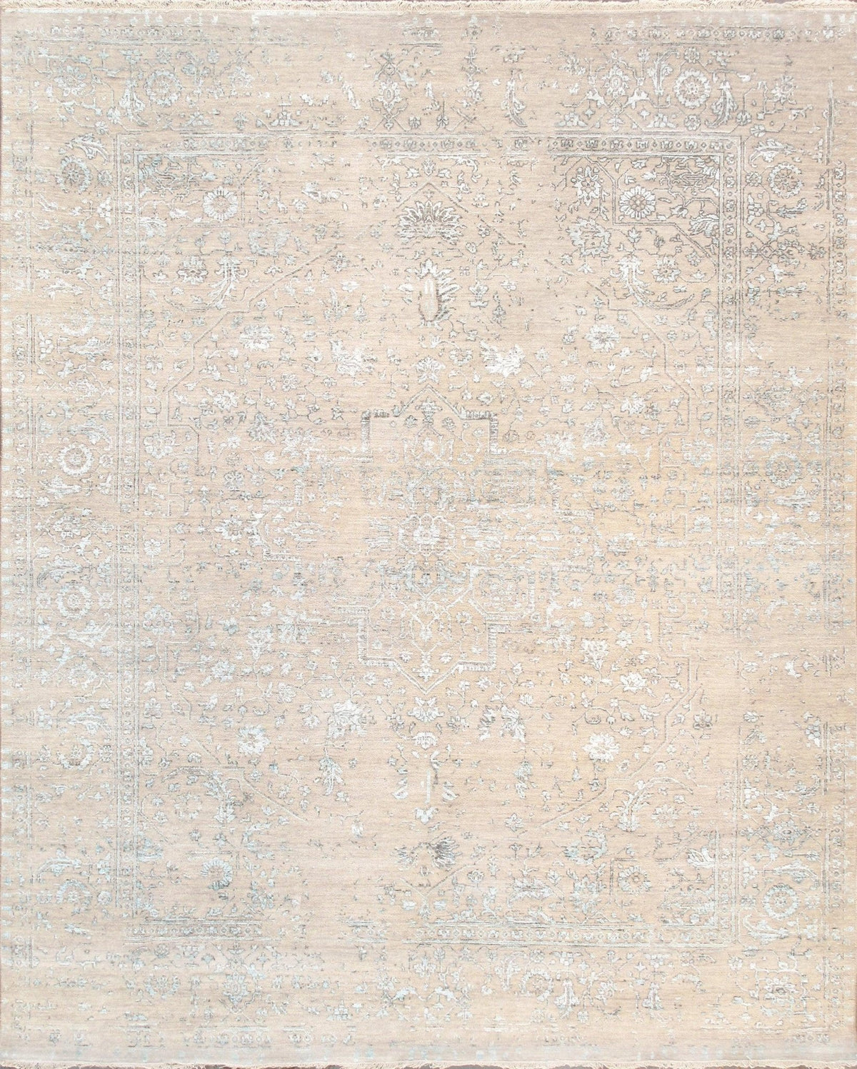 Canvello Transitional Hand Hooked Wool Rug - 8' X 9'8"