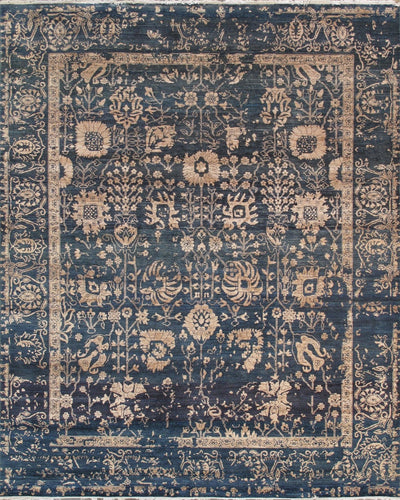 Canvello Transitional Hand - Knotted Beige Bsilk & Wool Area Rug - 9' X 9'10" - Canvello