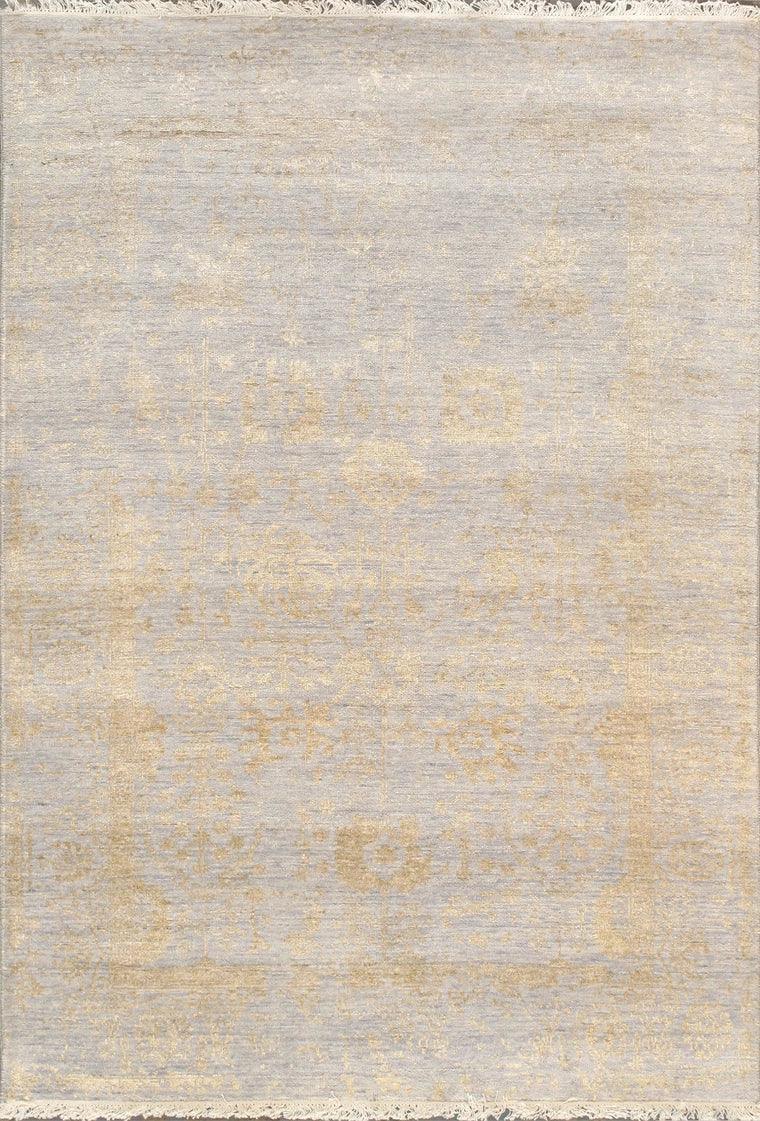 Canvello Transitional Hand Knotted Bsilk & Wool Area Rug - 4' X 5'9"