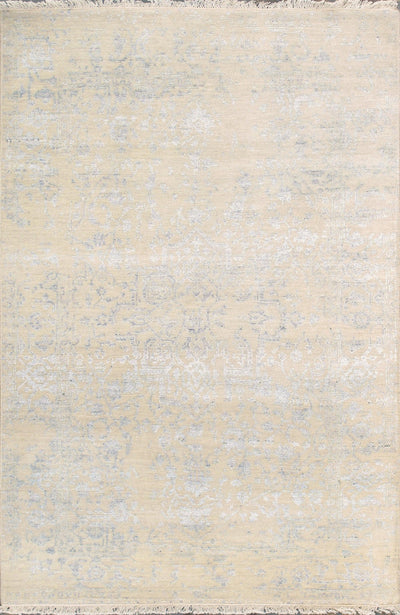 Canvello Transitional Hand Knotted Bsilk & Wool Area Rug - 4' X 6'1"
