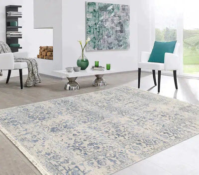 Canvello Transitional Hand Knotted Bsilk & Wool Area Rug - 4' X 6'3"