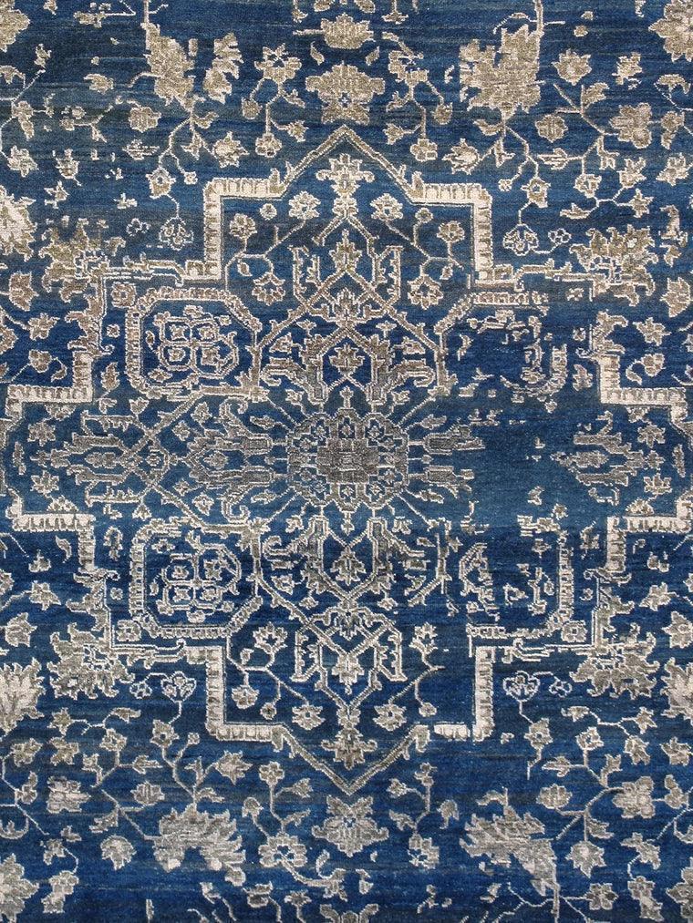 Canvello Transitional Hand Knotted Bsilk & Wool Area Rug - 9' X 11'10"