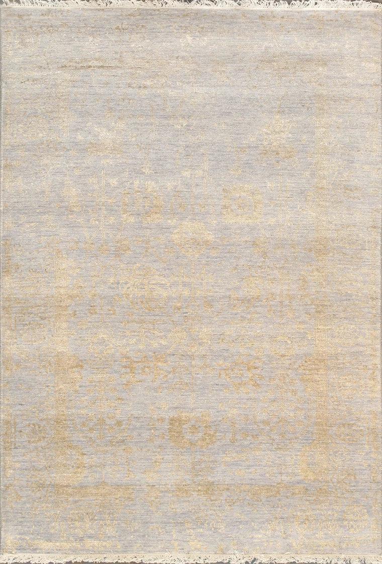 Canvello Transitional Hand Knotted Bsilk & Wool Area Rug - 4' X 5'9" - Canvello