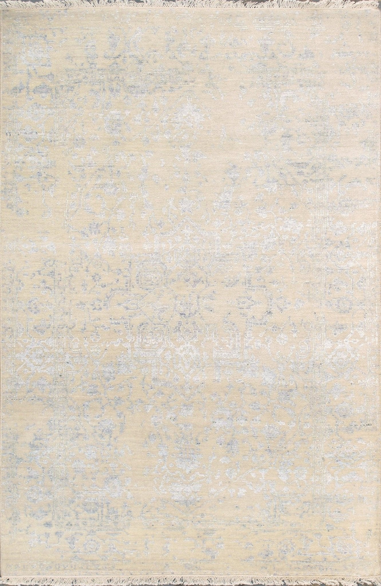 Canvello Transitional Hand Knotted Bsilk & Wool Area Rug - 4' X 6'1" - Canvello