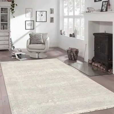 Canvello Transitional Hand Knotted Bsilk & Wool Area Rug - 4' X 6'3" - Canvello