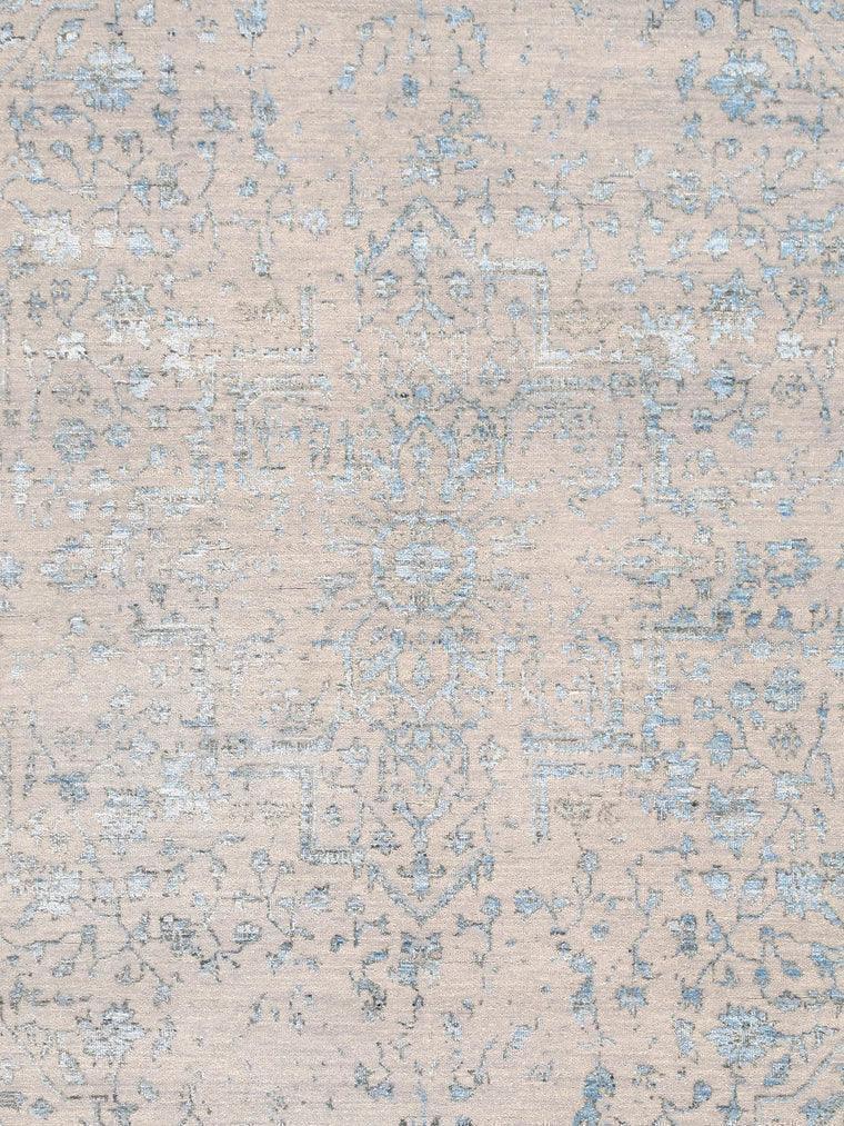 Canvello Transitional Hand Knotted Bsilk & Wool Area Rug - 5'11" X 9' - Canvello