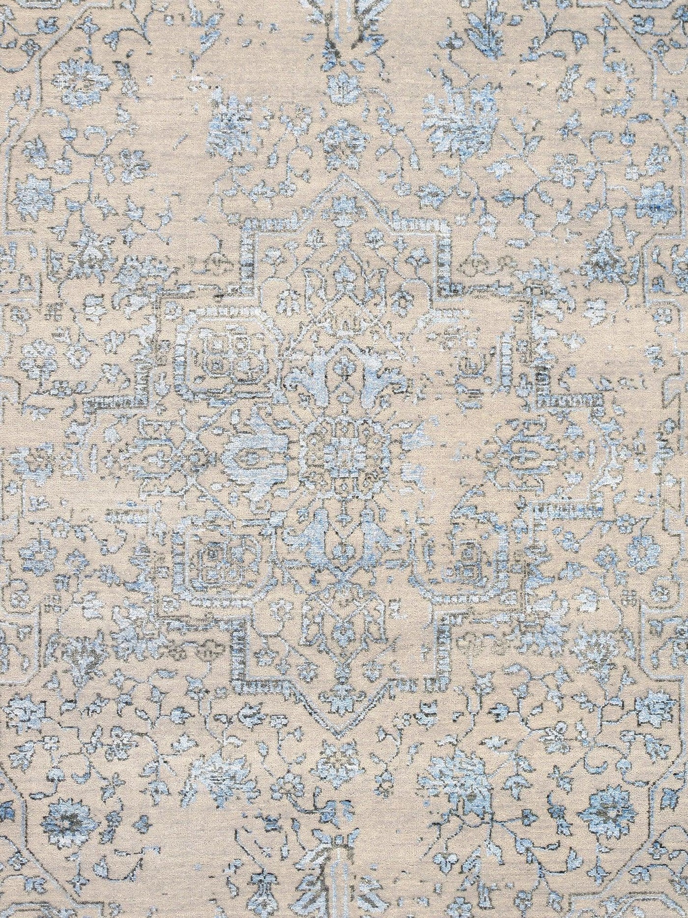 Canvello Transitional Hand Knotted Bsilk & Wool Area Rug - 5'9" X 9' - Canvello