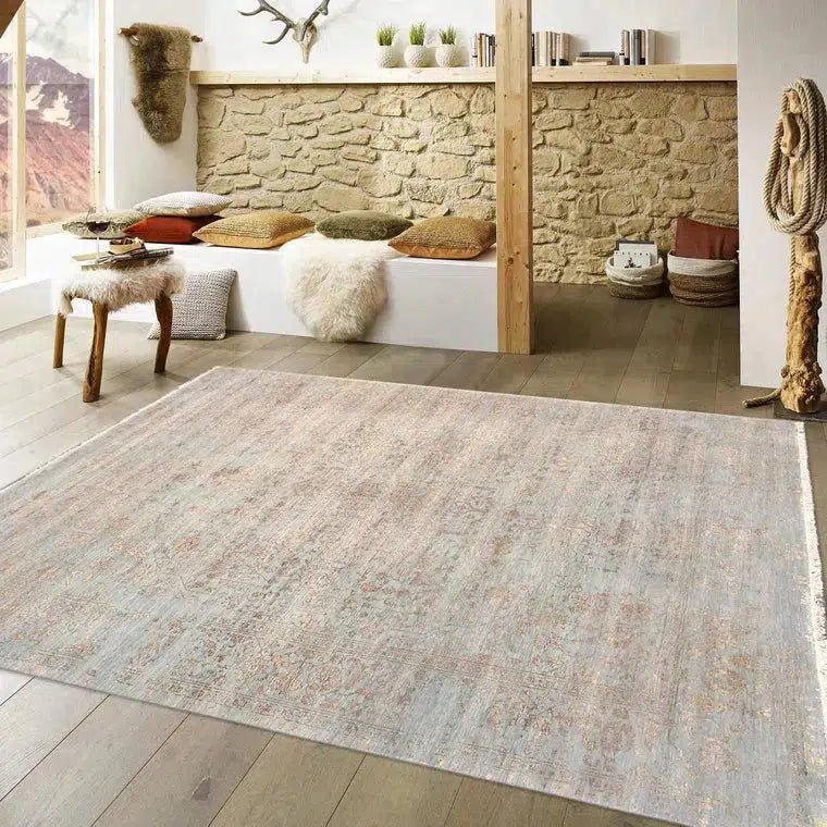 Canvello Transitional Hand Knotted Bsilk & Wool Area Rug - 7'9" X 10' - Canvello