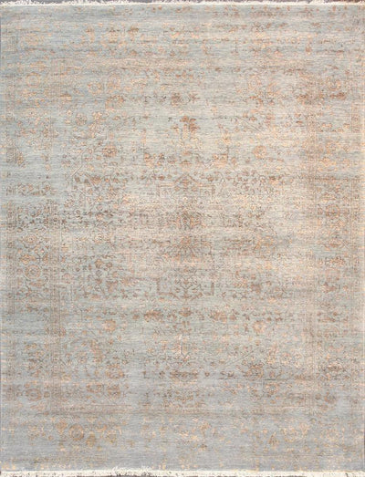 Canvello Transitional Hand Knotted Bsilk & Wool Area Rug - 7'9" X 10' - Canvello