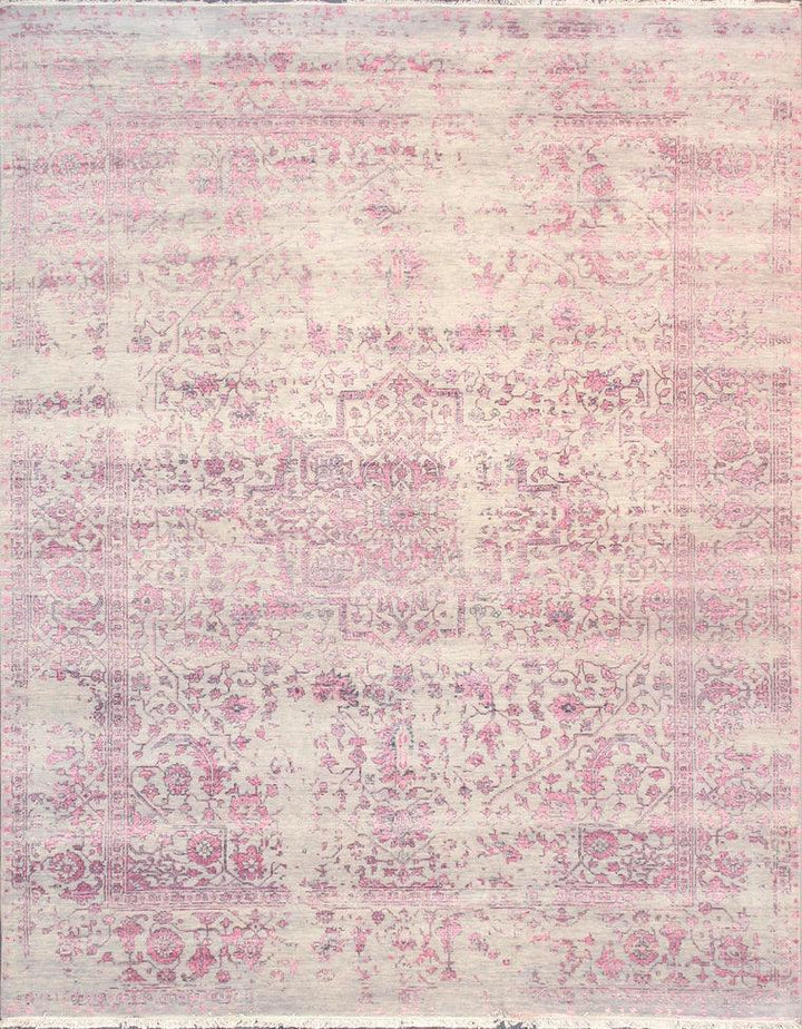 Canvello Transitional Hand Knotted Bsilk & Wool Area Rug - 8' X 10'1"
