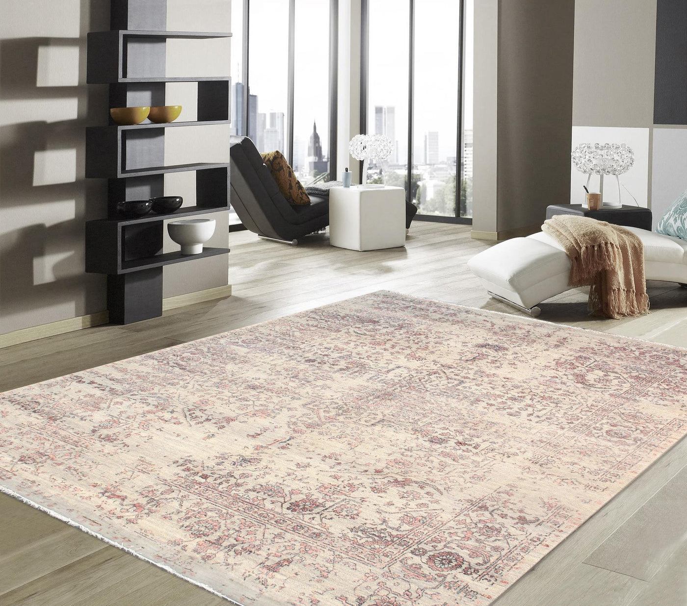 Canvello Transitional Hand Knotted Bsilk & Wool Area Rug - 8'1" X 9'11" - Canvello