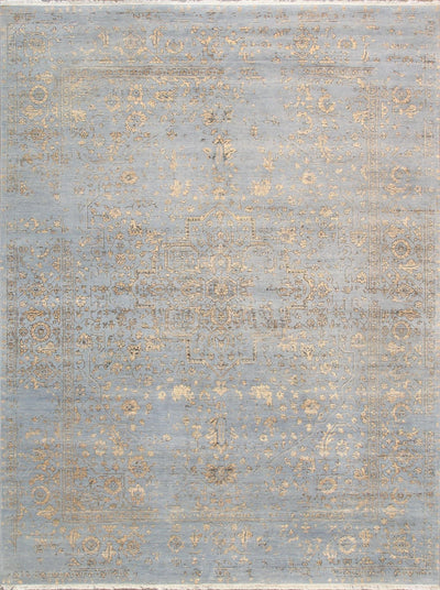 Canvello Transitional Hand Knotted Bsilk & Wool Area Rug - 8'11" X 11'9" - Canvello