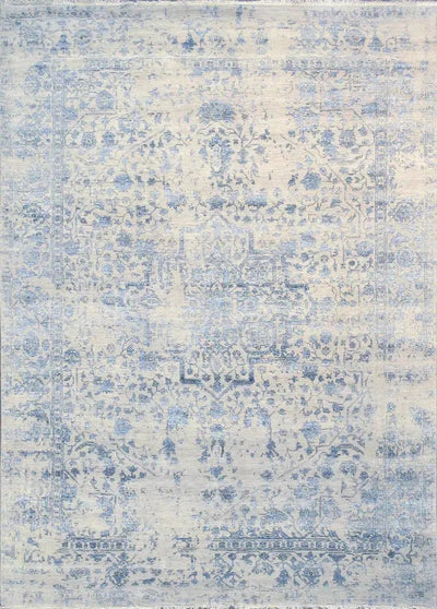 Canvello Transitional Hand Knotted Bsilk & Wool Area Rug - 8'5" X 11'8" - Canvello