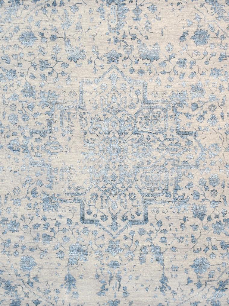 Canvello Transitional Hand Knotted Bsilk & Wool Area Rug - 8'5" X 11'8" - Canvello