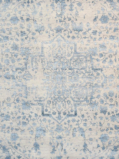 Canvello Transitional Hand Knotted Bsilk & Wool Area Rug - 8'5" X 11'8" - Canvello