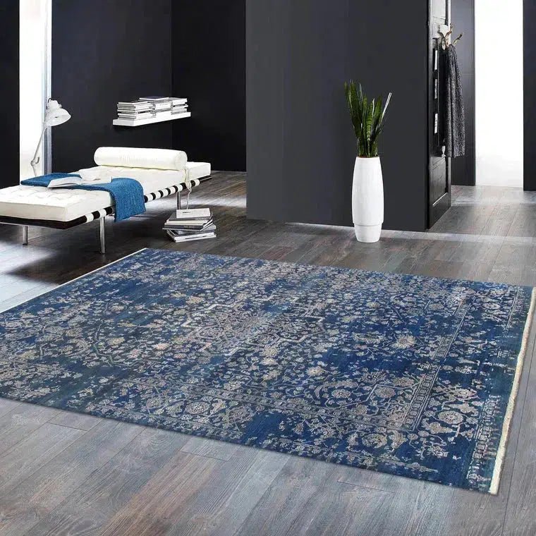 Canvello Transitional Hand Knotted Bsilk & Wool Area Rug - 9' X 11'10" - Canvello