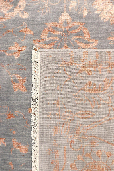 Canvello Transitional Hand - Knotted Grey Bsilk & Wool Area Rug - 10' X 13'9" - Canvello