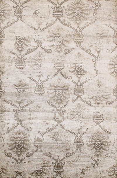 Canvello Transitional Hand-Knotted Lamb's Wool Area Rug- 6' X 8'11"