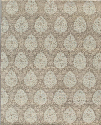 Canvello Transitional Hand-Knotted Lamb's Wool Area Rug- 8' X 9'11"