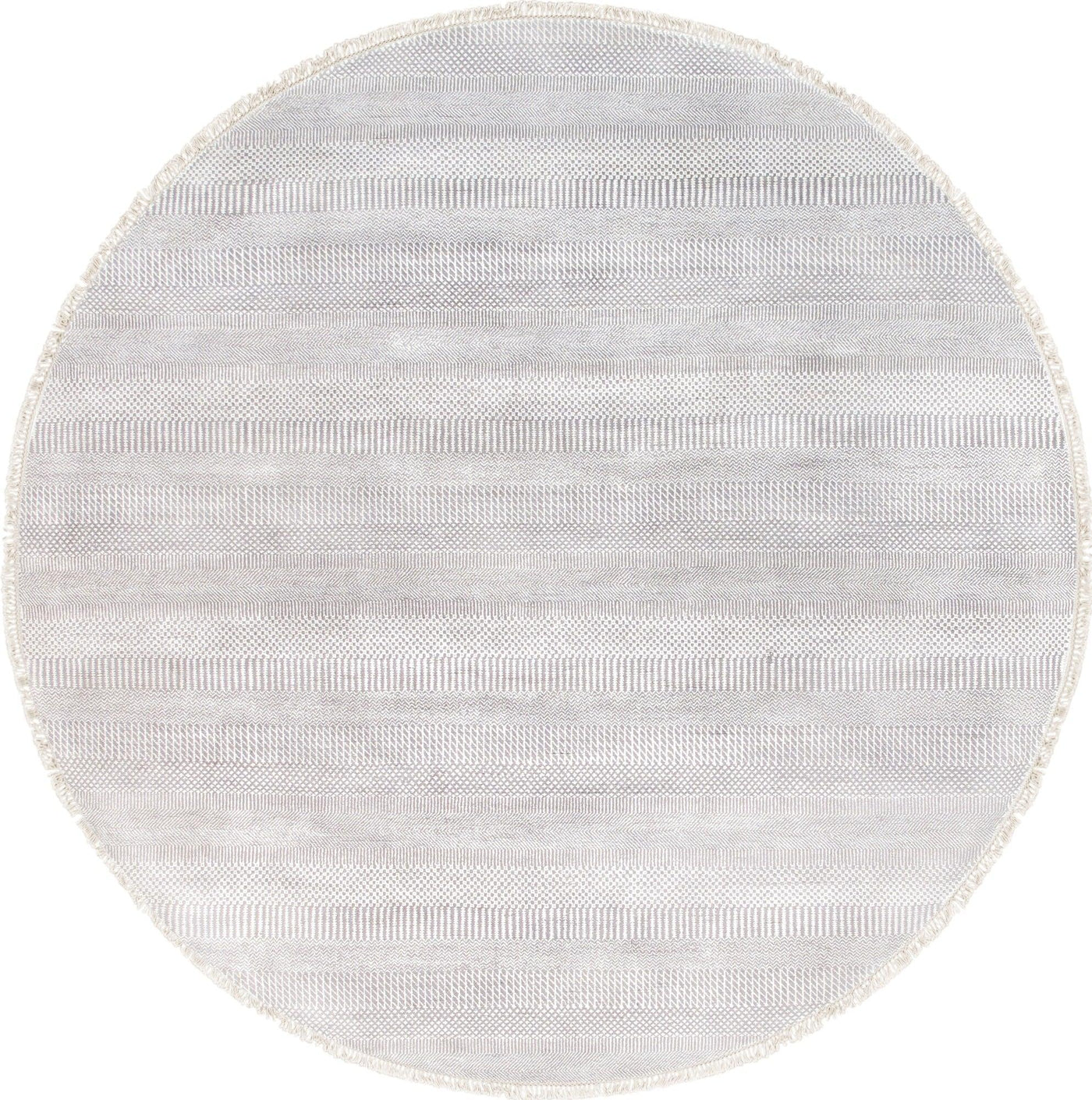 Canvello Transitional Hand-Knotted Lamb's Wool Beige Area Rug- 7'11" X 7'11"