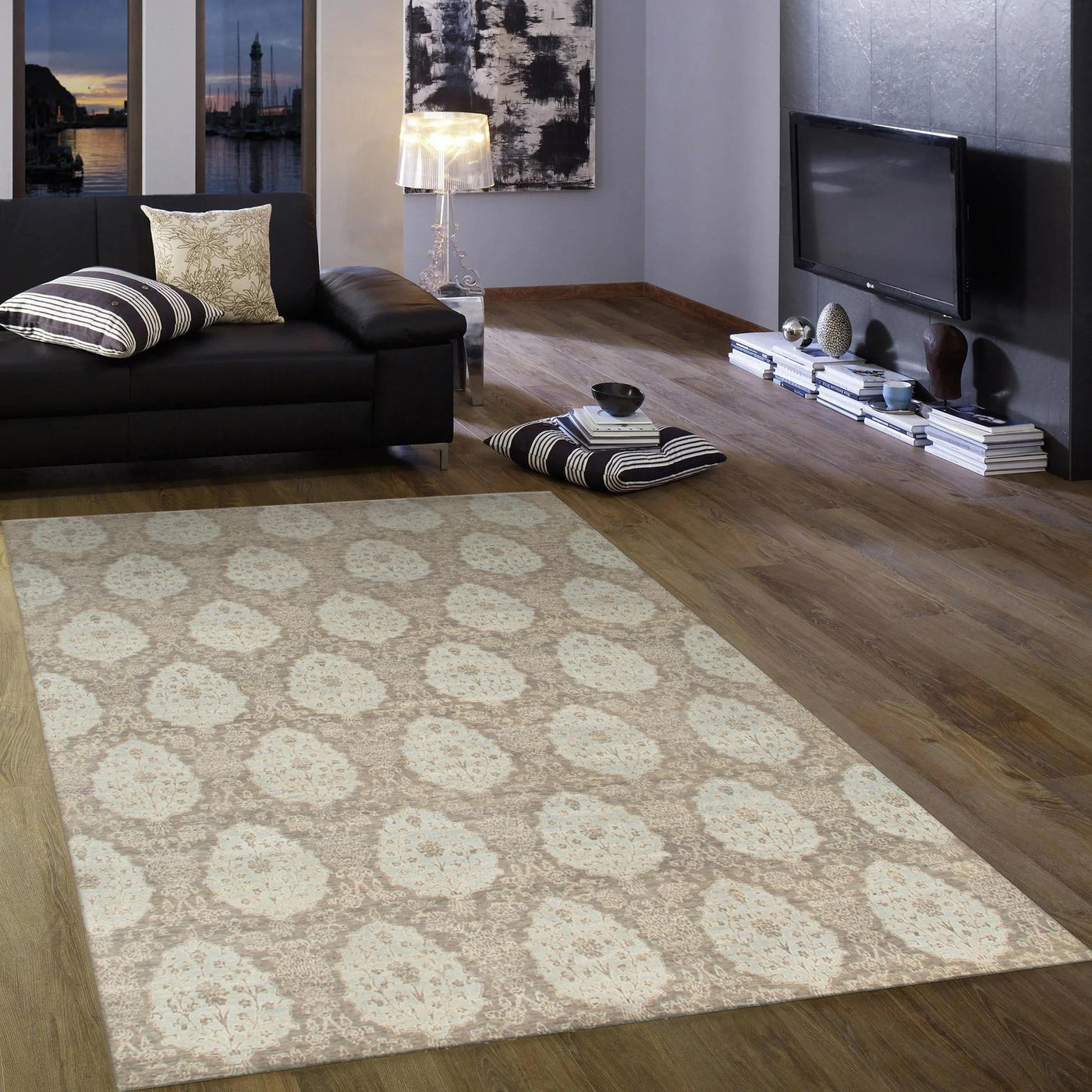 Canvello Transitional Hand - Knotted Lamb's Wool Area Rug - 8' X 9'11" - Canvello