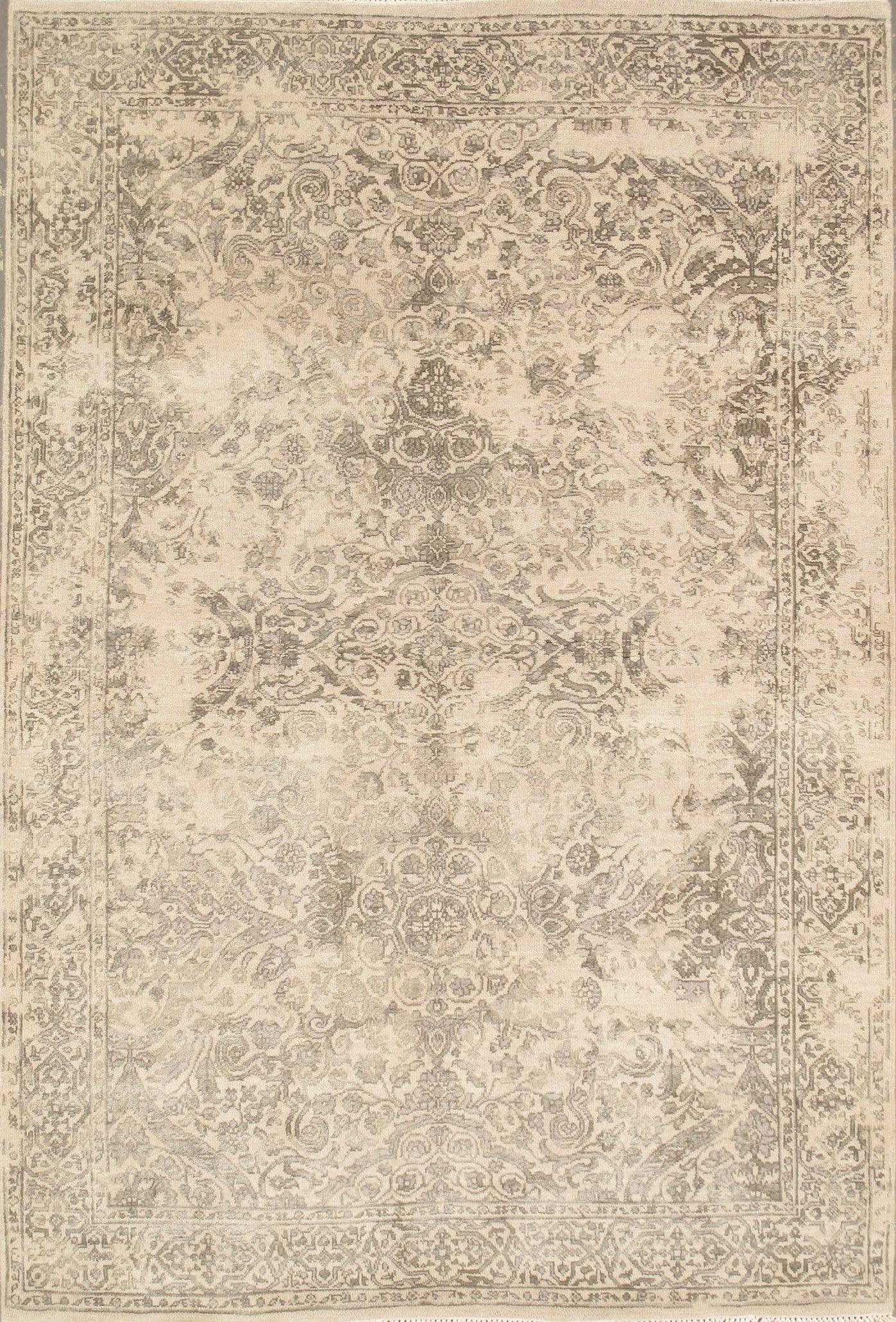 Canvello Transitional Hand-Knotted Silk & Wool Area Rug- 4'1" X 6'