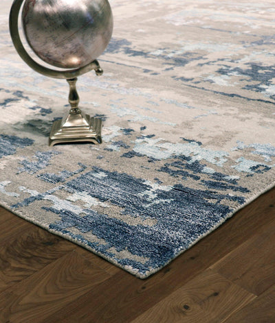Canvello Transitional Hand-Knotted Silk & Wool Area Rug- 7'11" X 10'