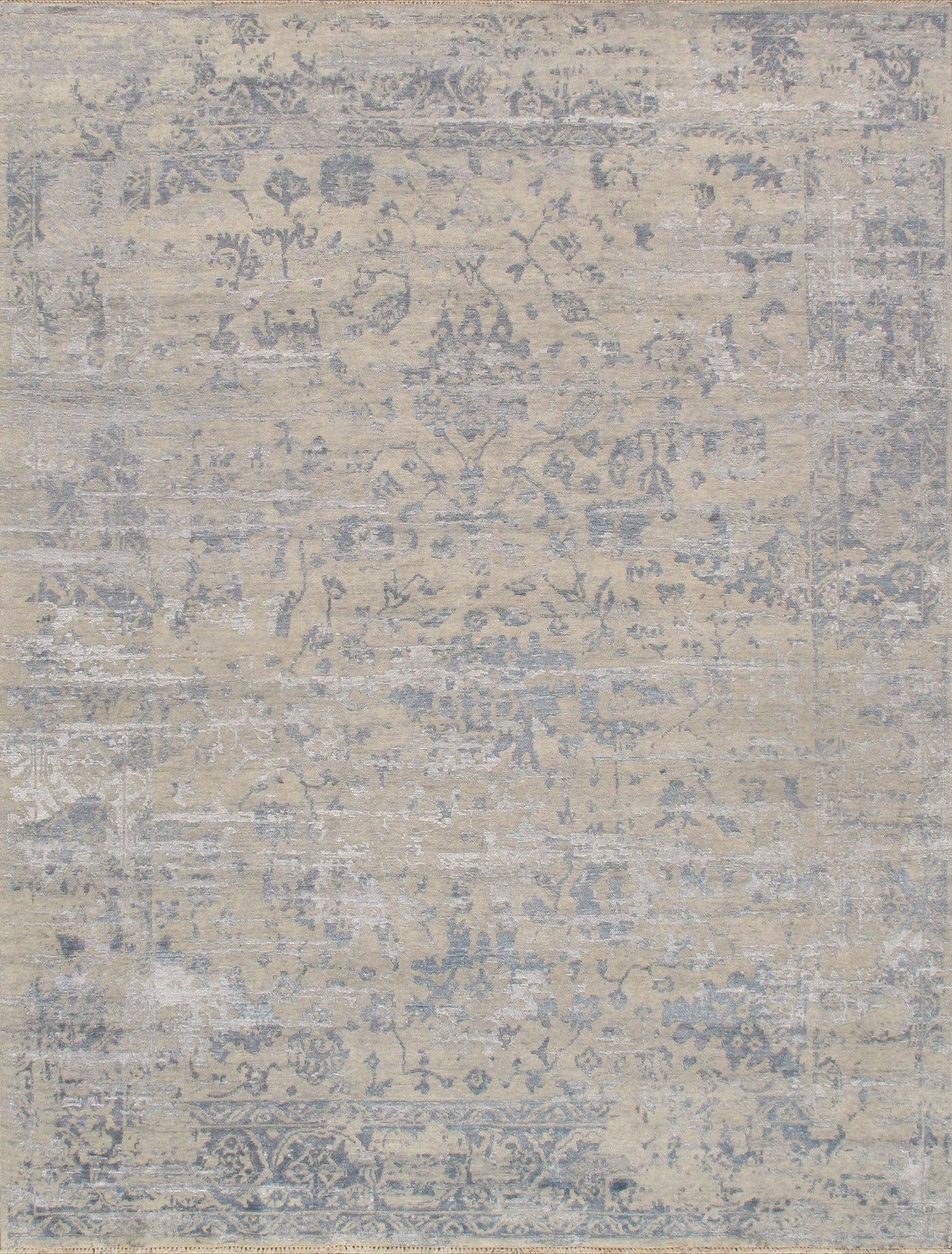 Canvello Transitional Hand-Knotted Silk & Wool Area Rug- 7'11" X 9'10"