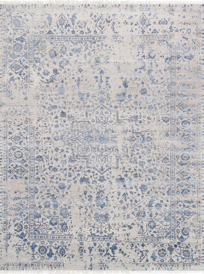 Canvello Transitional Hand-Knotted Silk & Wool Area Rug- 8'1" X 10'1"