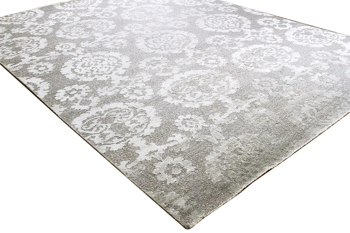 Canvello Transitional Hand-Knotted Silk & Wool Area Rug- 8'9" X 11'9"