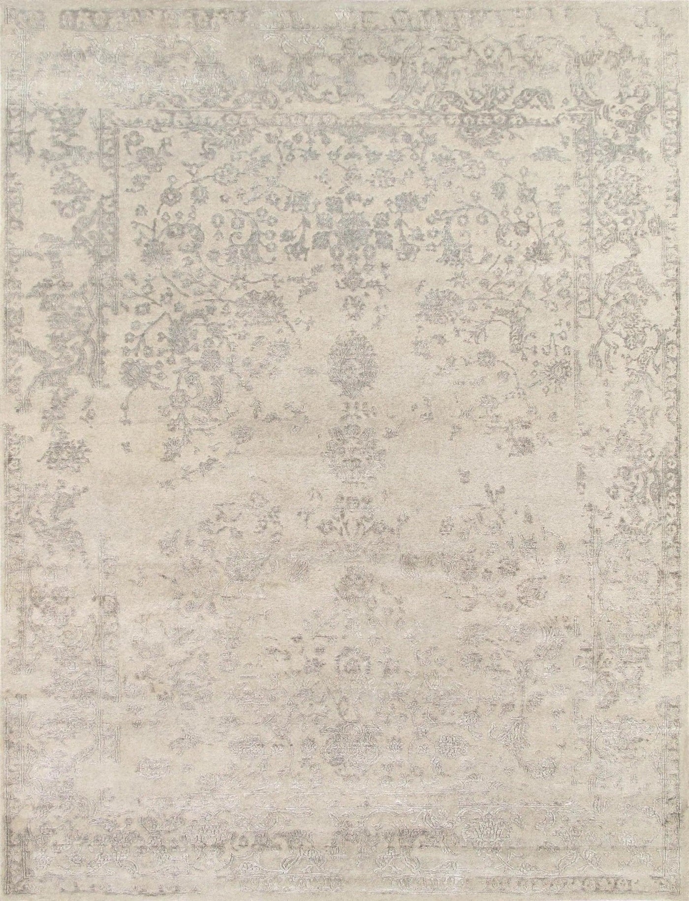 Canvello Transitional Hand-Knotted Silk & Wool Area Rug- 9' X 11'11"