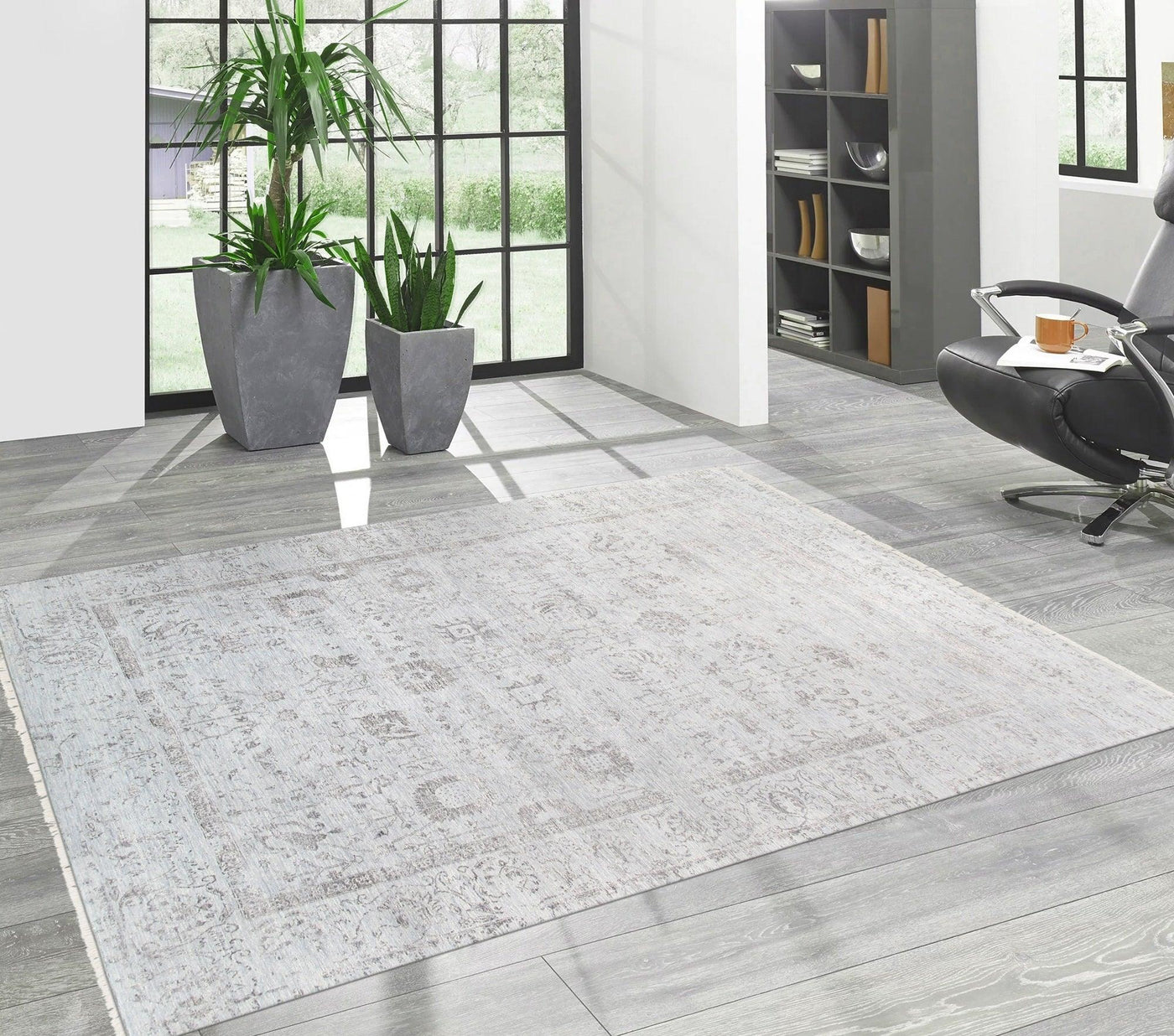 Canvello Transitional Hand-Knotted Silk & Wool Area Rug- 9' X 12'