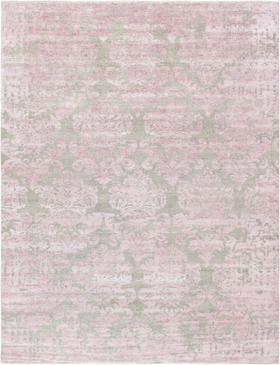 Canvello Transitional Hand-Knotted Silk Area Rug- 9'9" X 13'9"