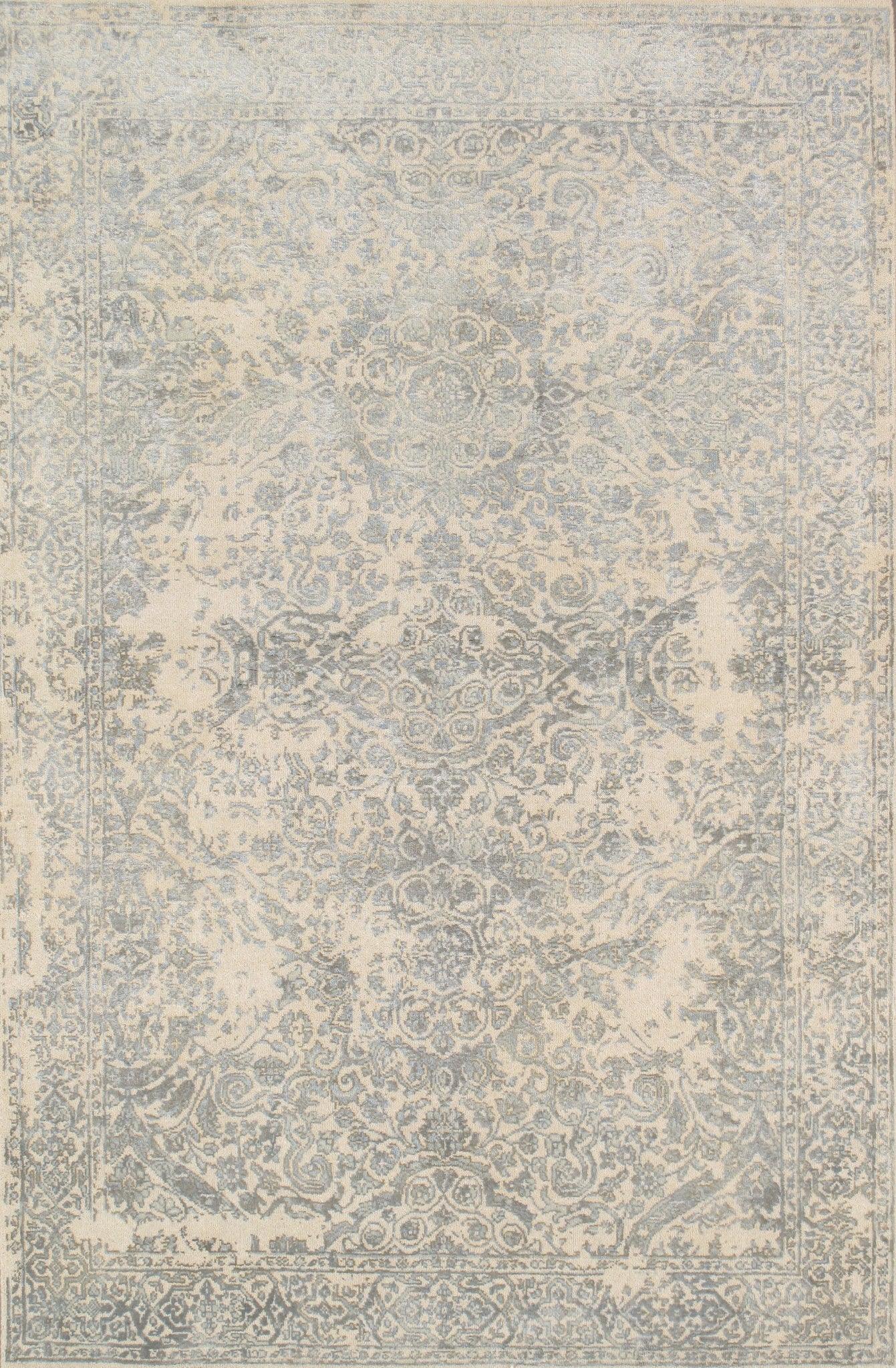 Canvello Transitional Hand - Knotted Silk & Wool Area Rug - 4' X 6'1" - Canvello