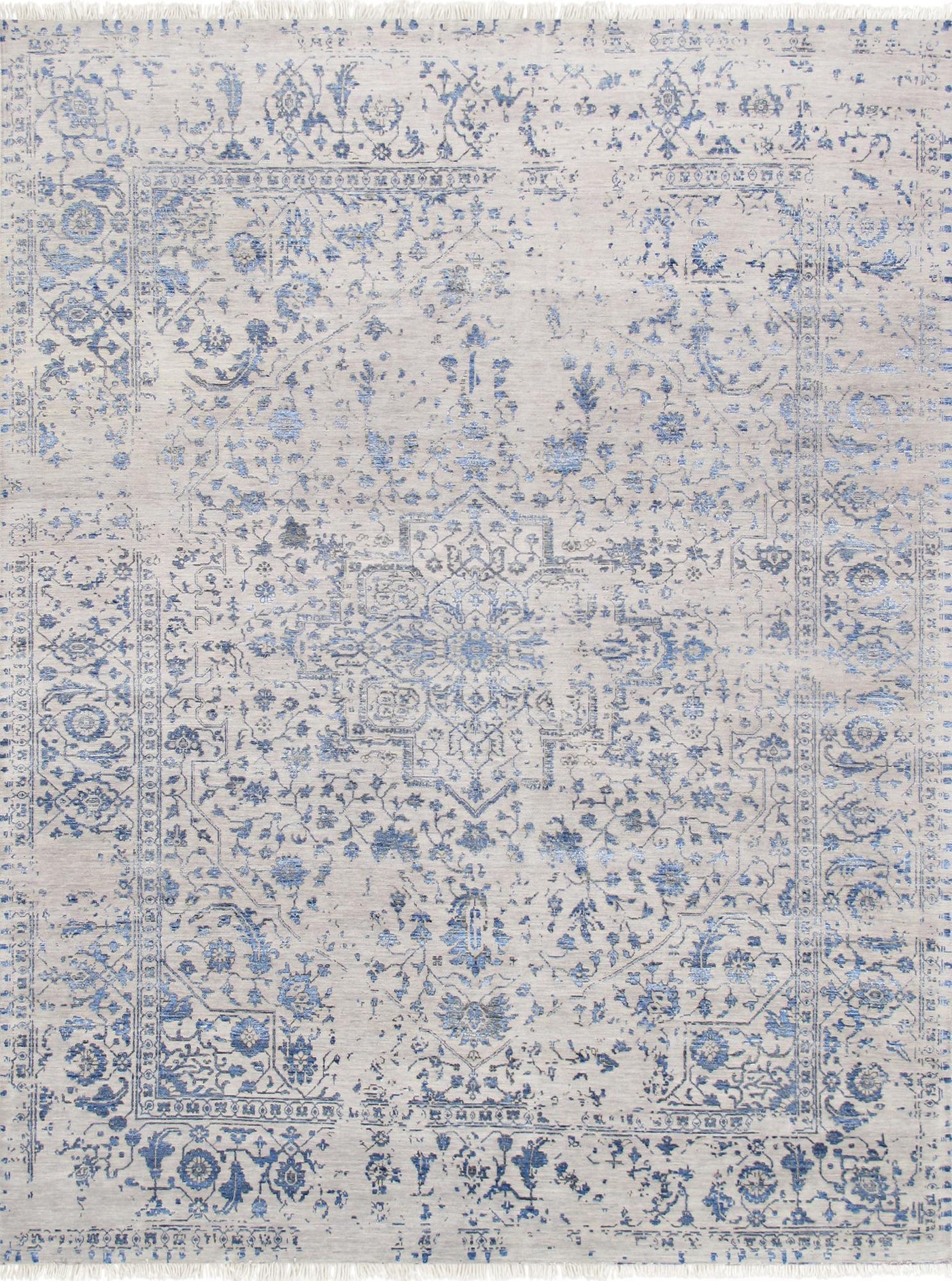 Canvello Transitional Hand - Knotted Silk & Wool Area Rug - 8'1" X 10'1" - Canvello