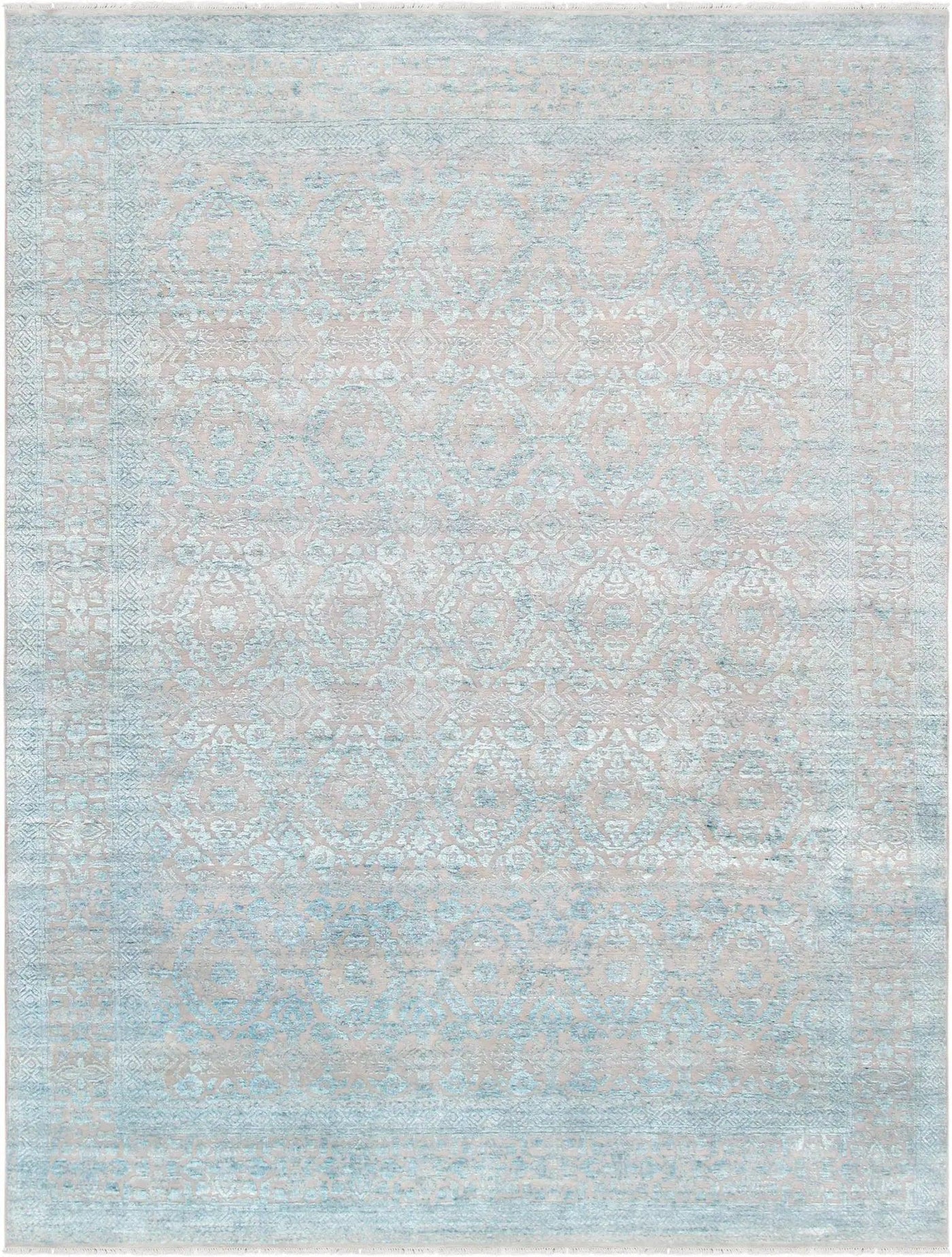 Canvello Transitional Hand - Knotted Silk & Wool Area Rug - 8'11" X 12' - Canvello