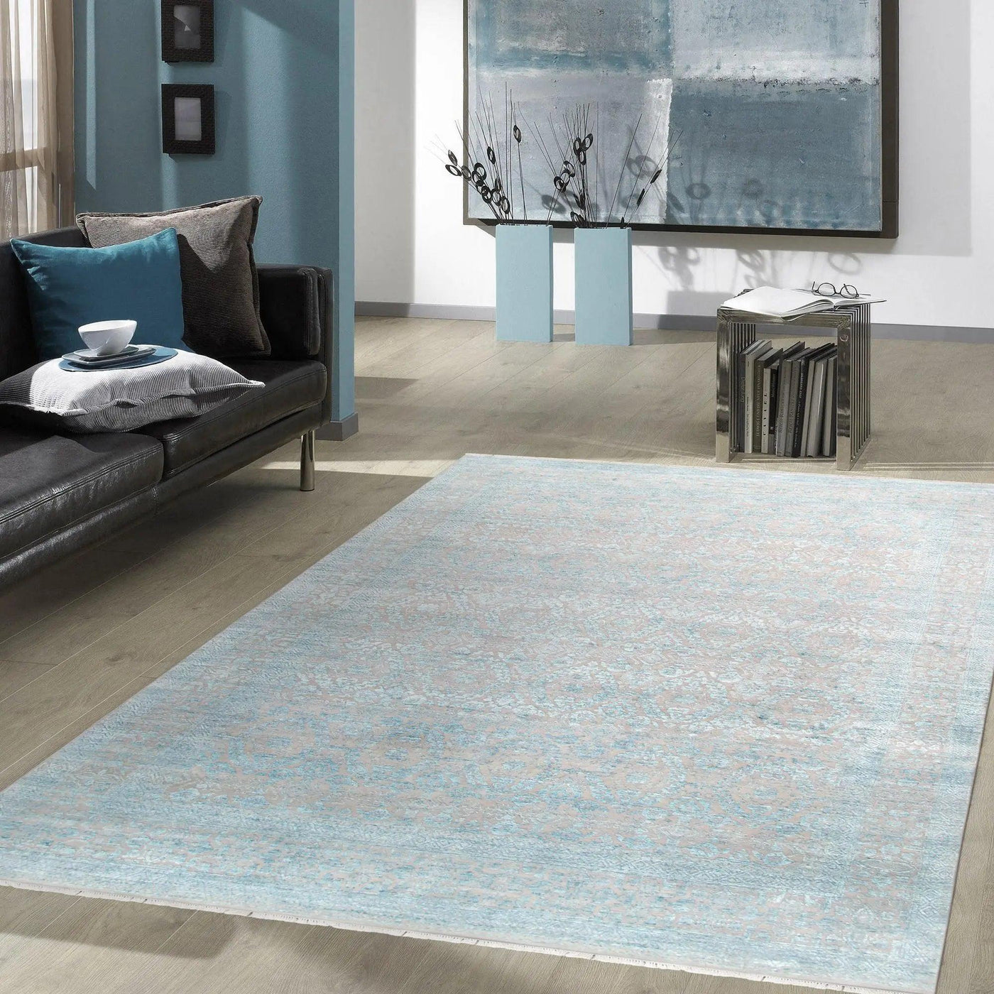 Canvello Transitional Hand - Knotted Silk & Wool Area Rug - 8'11" X 12' - Canvello