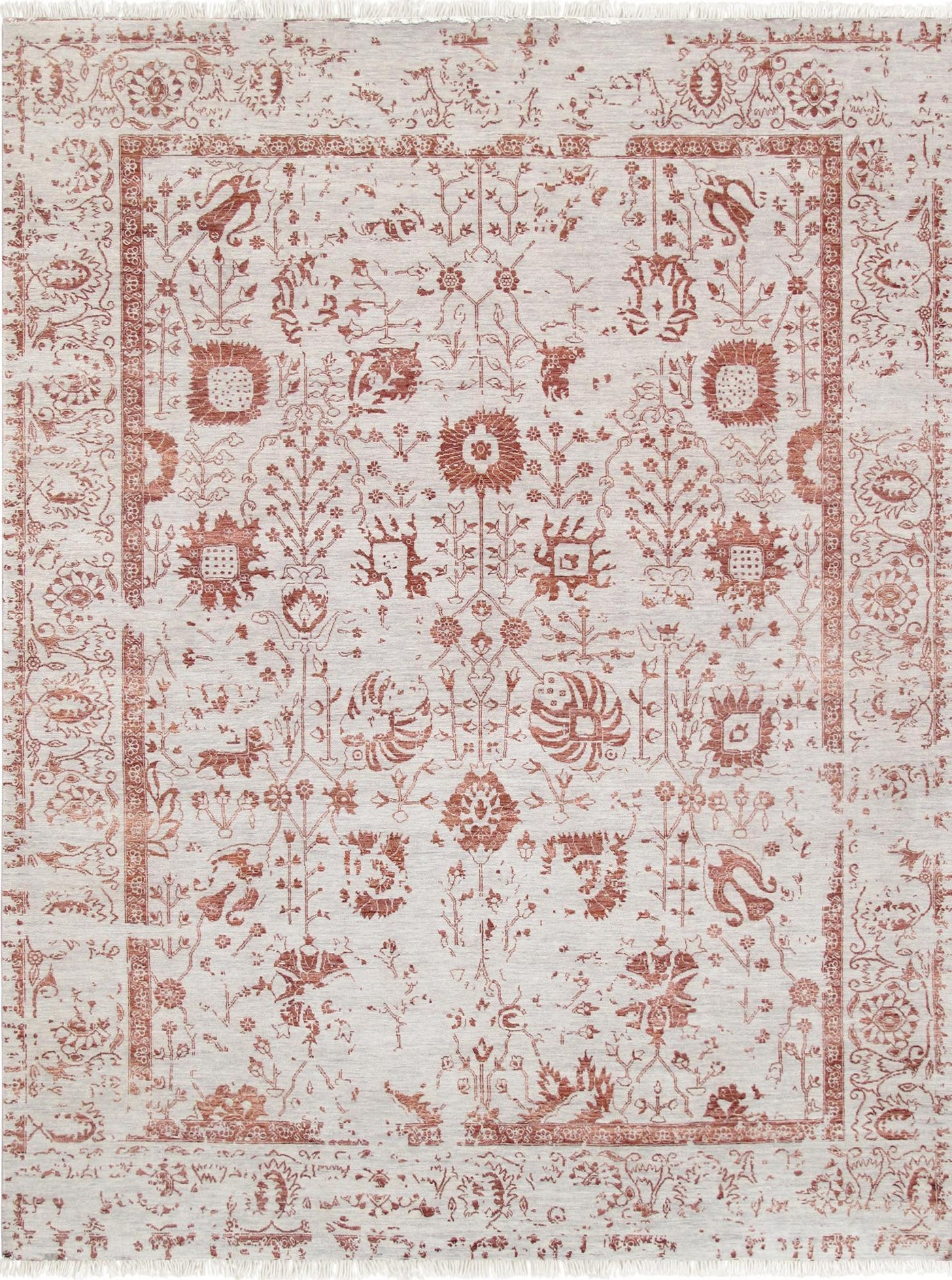 Canvello Transitional Hand - Knotted Silk & Wool Area Rug - 9'1" X 12'1" - Canvello