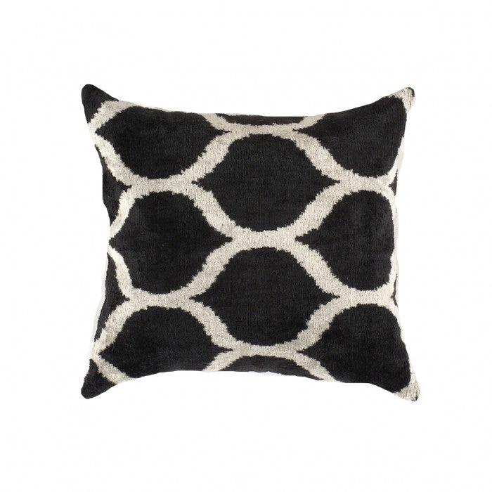 Turkish Black & White Velvet Pillow | Black & White Pillow | Canvello