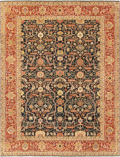 Canvello Turkish Ferehan Hand - Knotted Lamb's Wool Area Rug - 9'1" X 12'2" - Canvello