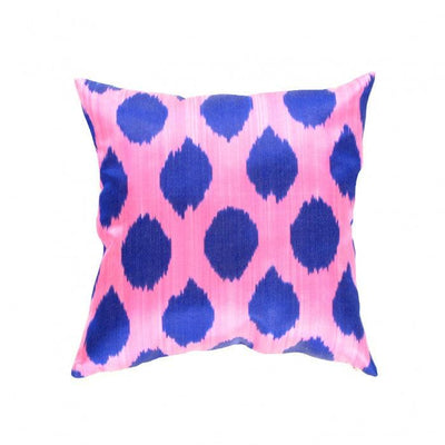 Pink and Purple Decorative Pillow | Navy Blue Silk Pillow | Canvello